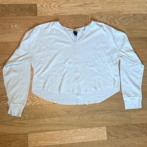 Cream waffle cropped tee